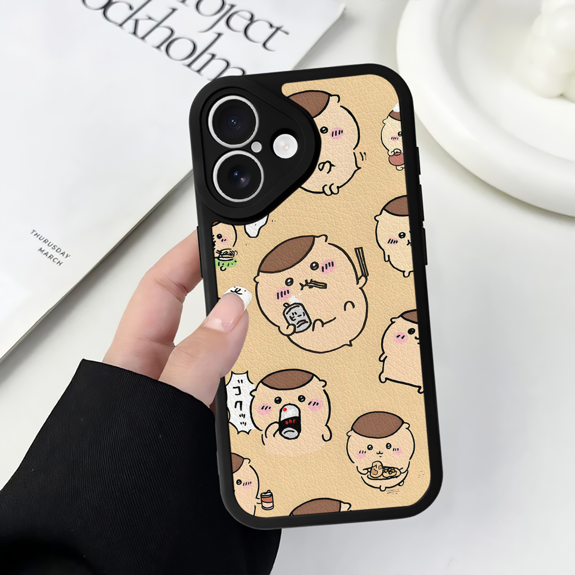 （画像用） ちいかわ Chii-kawa 【iPhone 16シリーズ対応】シリコンスマホケース（レザー調） 材質：シリコン